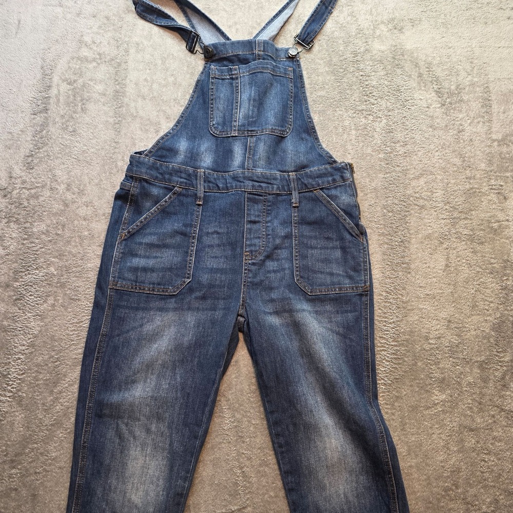 Gap Denim Bib Overalls Womens M Blue Medium Wash Adjustable Strap Jeans Casual